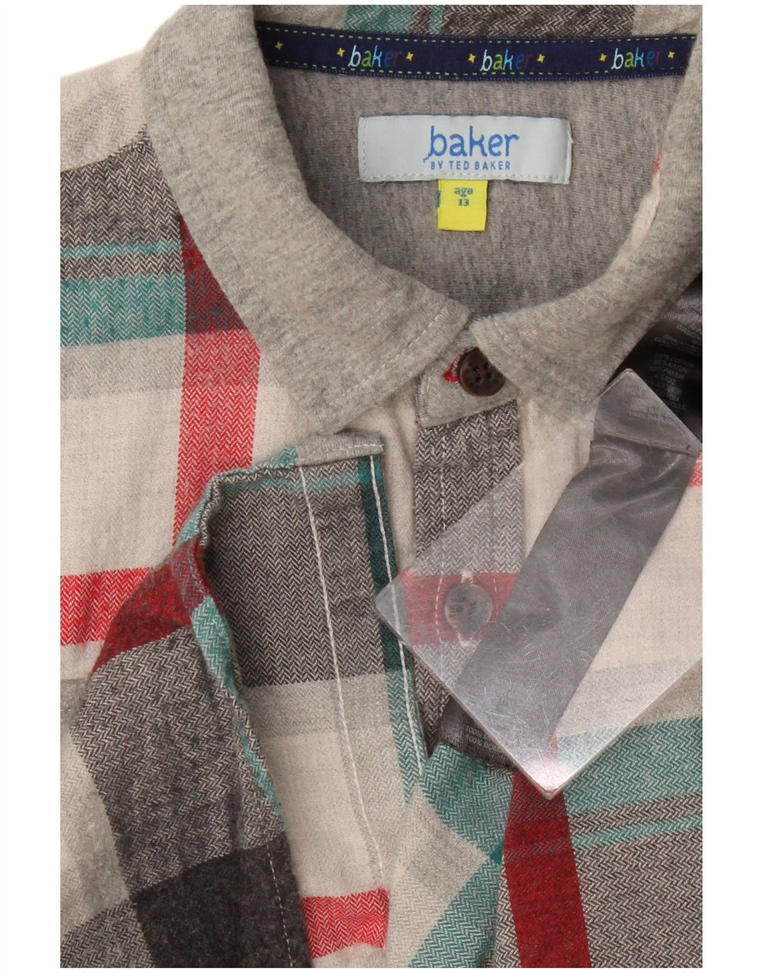 Ted Baker Boys Flannel πουκάμισο 12-13 ετών Γκρι καρό βαμβακερό