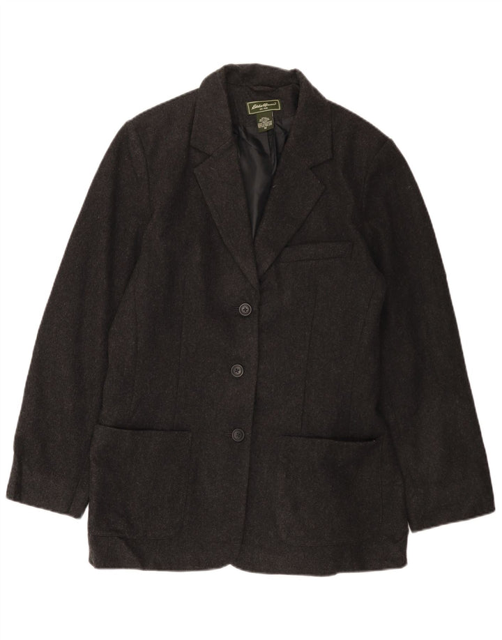 EDDIE BAUER Γυναικείο σακάκι με 3 κουμπιά σακάκι UK 14 μεσαίο γκρι μαλλί