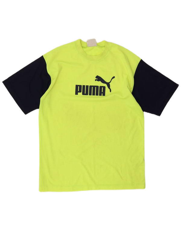 Ανδρικό γραφικό μπλουζάκι Puma Top Large Yellow Colorblock Πολυεστέρας
