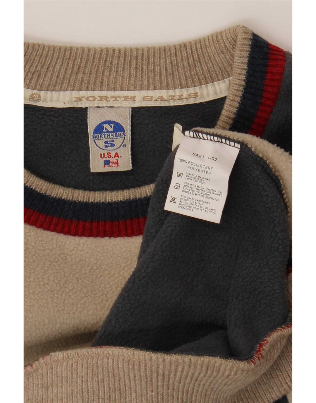 North Sails Ανδρικά γραφικά Fleece Jumper Μεγάλο μπεζ έγχρωμο πολυεστέρας