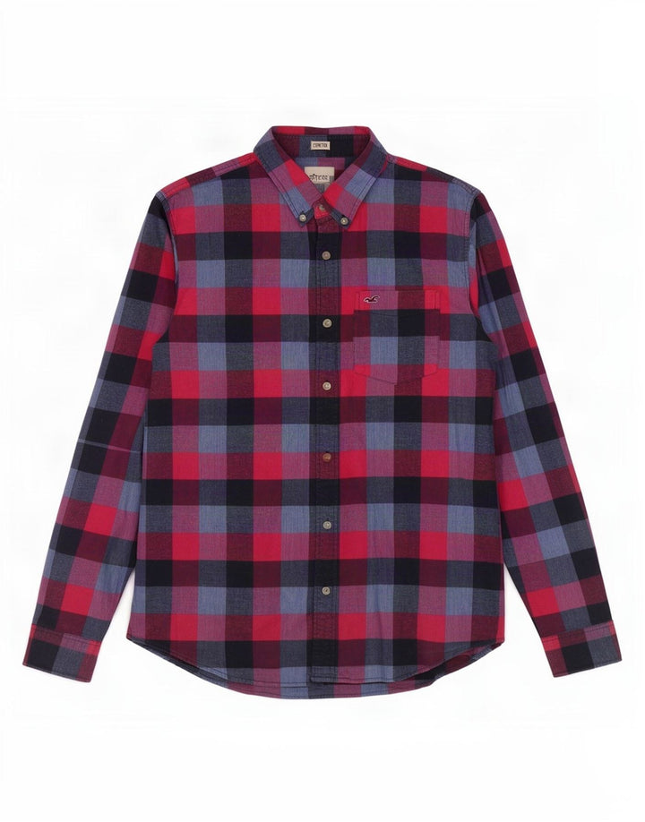 Ανδρικό πουκάμισο Hollister 2XL Κόκκινο βαμβακερό καρό