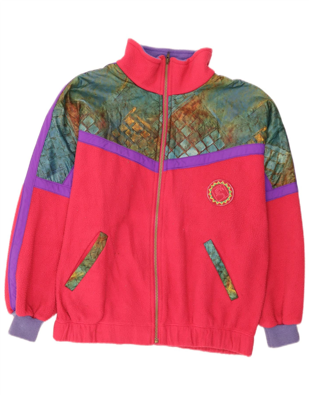 Santo Stefano Ανδρικό Fleece Jacket UK 38 Medium Pink Check Polyester