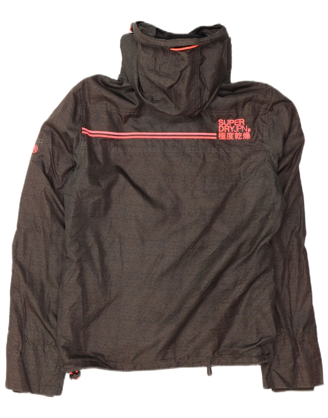 Ανδρικό μπουφάν SUPERDRY με κουκούλα αντιανεμικό UK 36 Small Grey Ψαροκόκαλο