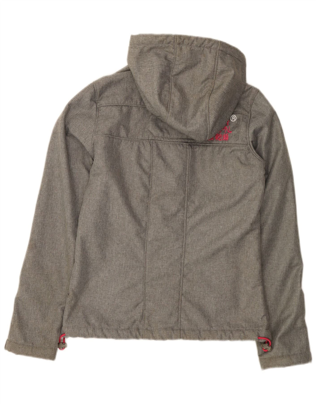 SUPERDRY Womens The Windtrekker Graphic Windbreaker Jacket UK 6 XS Grey