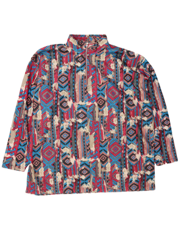 Ανδρικό φούτερ με φερμουάρ Enrico Leoni Jumper 2XL πολύχρωμο γεωμετρικό