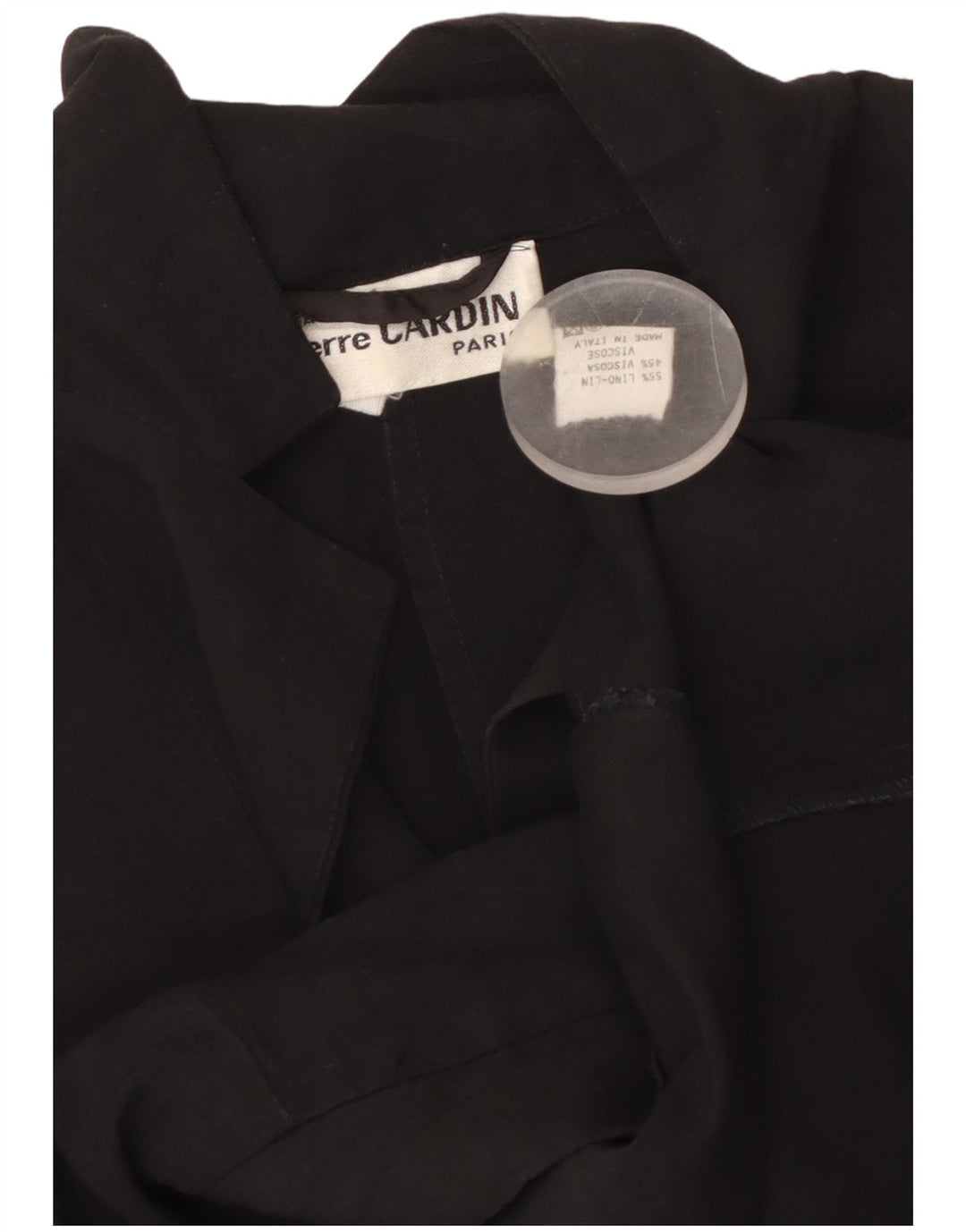 PIERRE CARDIN Γυναικείο σακάκι σακάκι με 1 κουμπί UK 12 μεσαίο μαύρο λινό