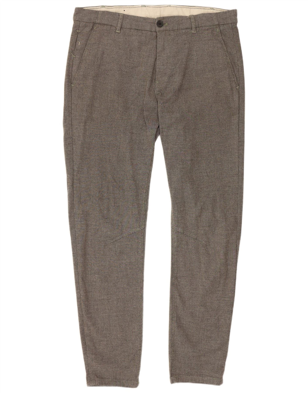 Zara Γυναικείο Slim παντελόνι Chino EU 42 Large W32 L28 Grey Polyester