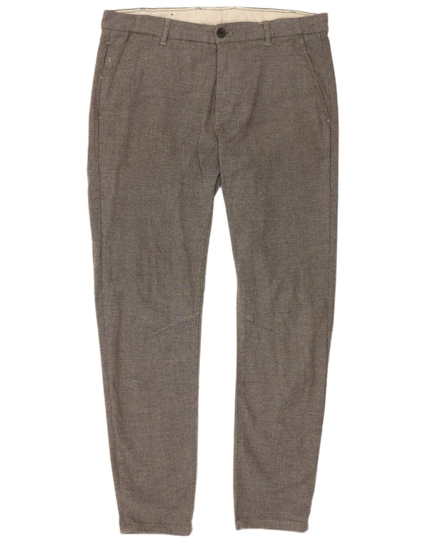 Zara Γυναικείο Slim παντελόνι Chino EU 42 Large W32 L28 Grey Polyester