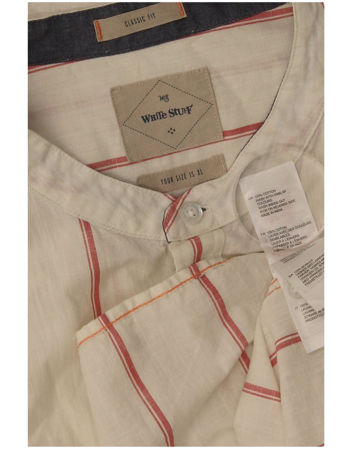 White Stuff Ανδρικό πουκάμισο Classic Fit XL Λευκό βαμβακερό ριγέ