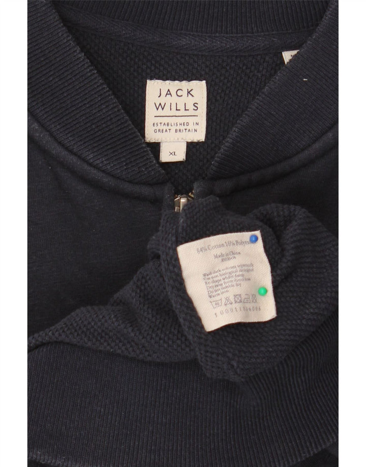 JACK WILLS Γυναικείο πουλόβερ ζακέτα UK 18 XL Navy Blue Cotton