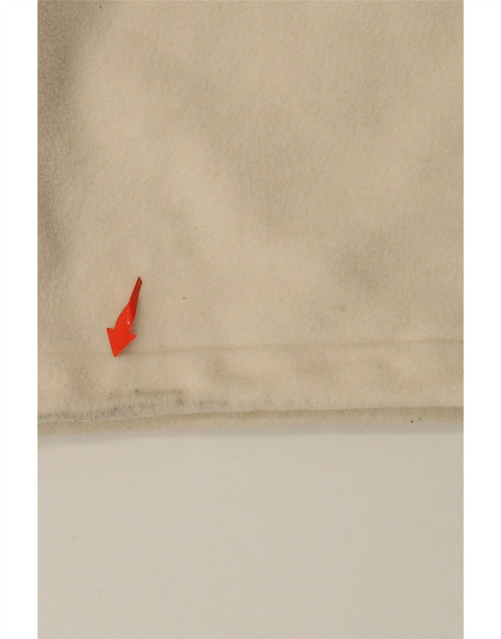 ADIDAS Γυναικείο γραφικό υπερμεγέθη φερμουάρ Fleece Jumper UK 10 Small Beige