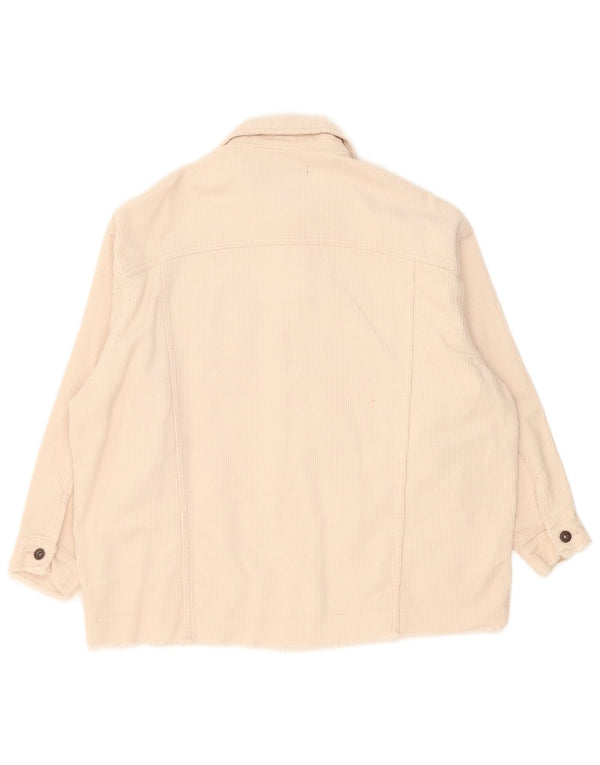 Zara Γυναικείο Κοτλέ Μπουφάν UK 16 Large Beige Βαμβακερό