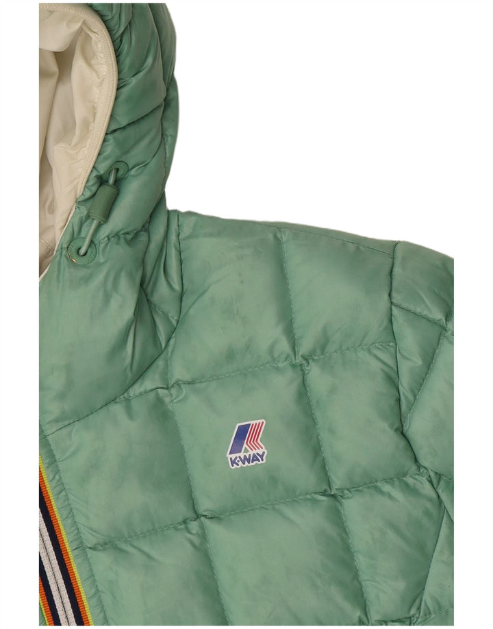 K-Way Girls Hooded Reversible Padded Jacket 11-12 Years Off White Polyamide