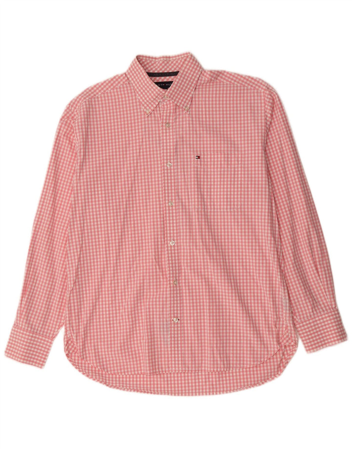 Ανδρικό πουκάμισο TOMMY HILFIGER Μεσαίο ροζ βαμβακερό Gingham