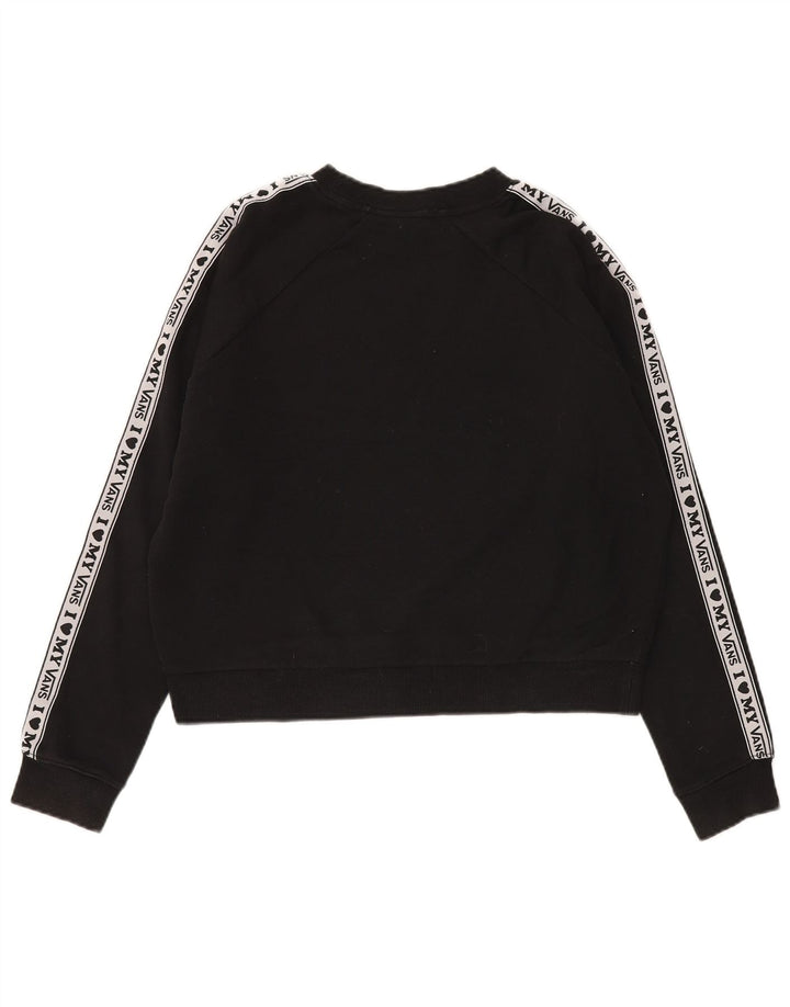 Vans Γυναικεία γραφικά υπερμεγέθη φούτερ Jumper UK 10 Small Black Cotton