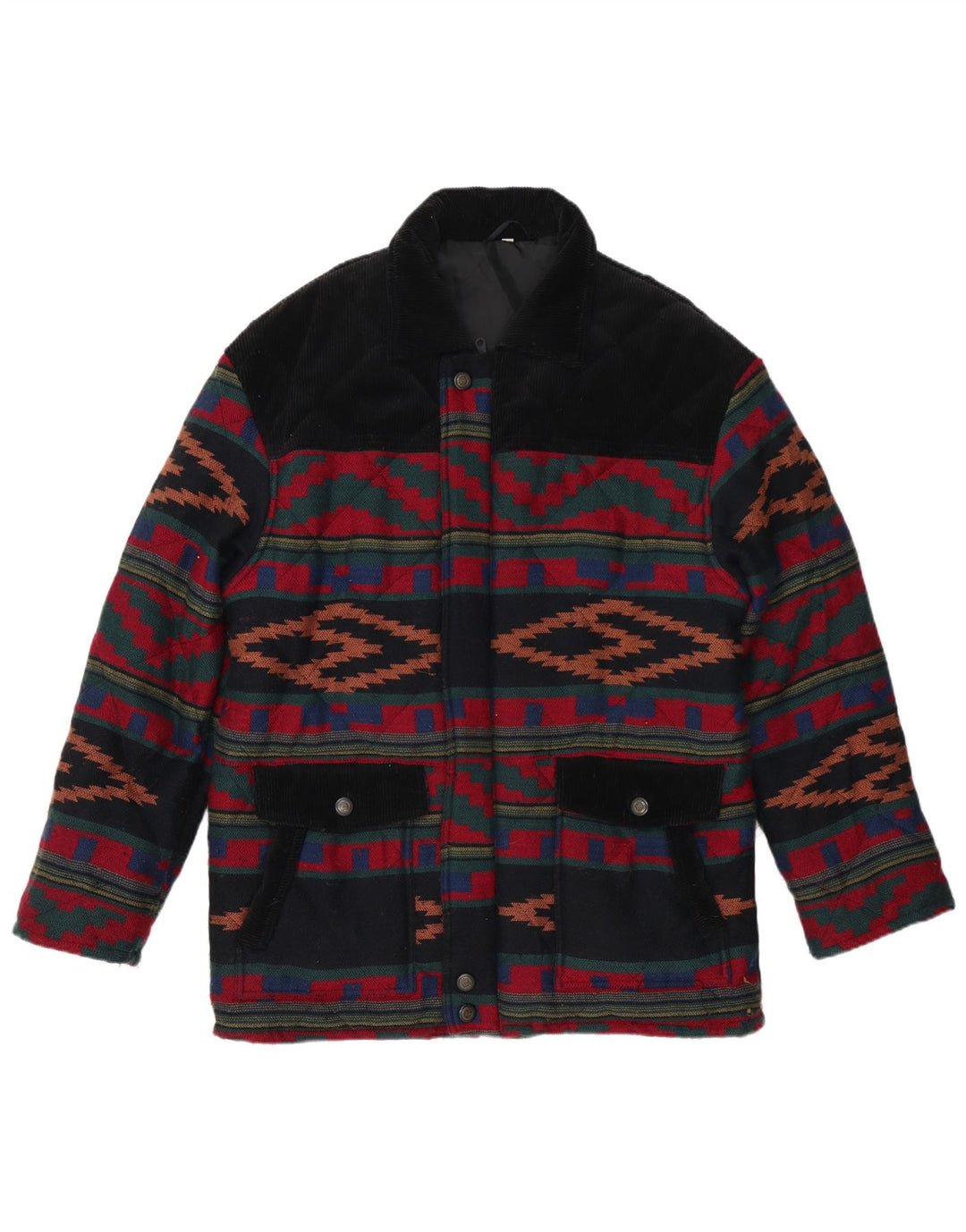 Ανδρικό καπιτονέ μπουφάν VINTAGE UK 40 Μεγάλο Πολύχρωμο Γεωμετρικό