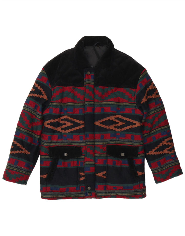 Ανδρικό καπιτονέ μπουφάν VINTAGE UK 40 Μεγάλο Πολύχρωμο Γεωμετρικό