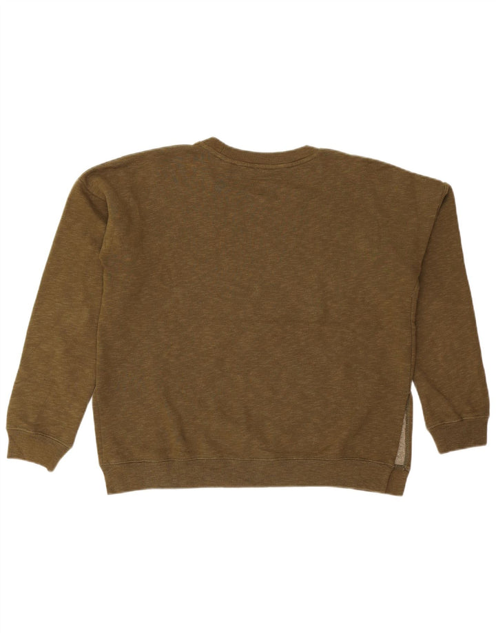 JACK WILLS Γυναικείο φούτερ μεγάλου μεγέθους Jumper UK 10 Small Khaki βαμβακερό