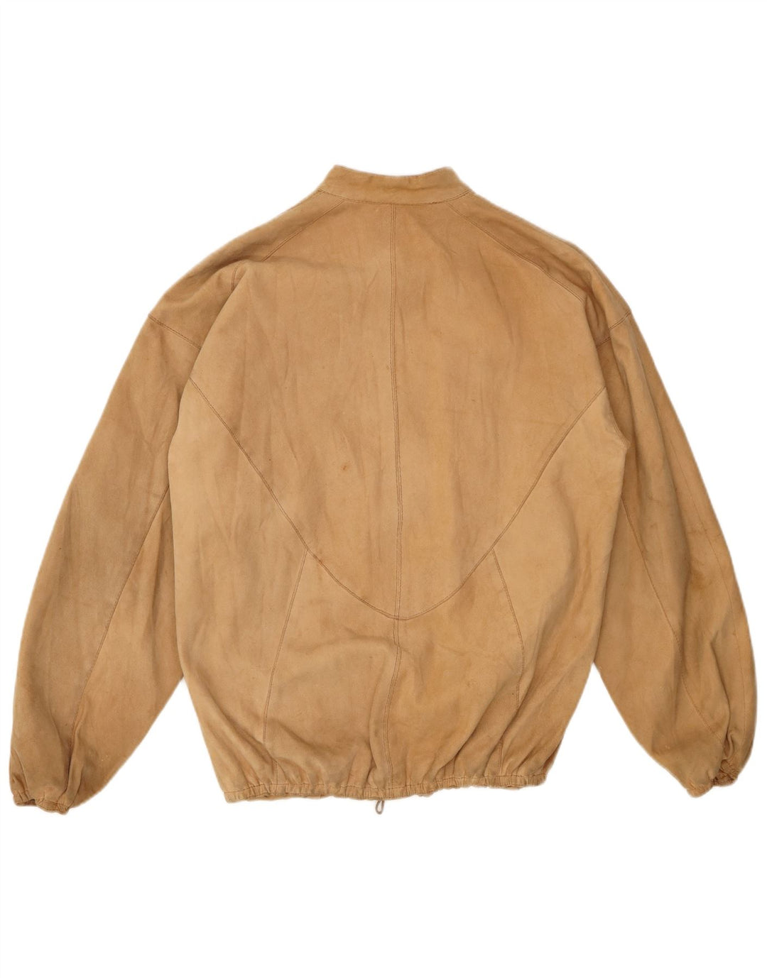 VINTAGE Ανδρικό Suede Bomber Jacket UK 38 Medium Beige