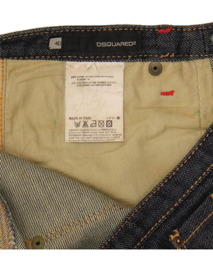 DSQUARED Womens Low Waist Straight Jeans IT 40 Medium W28 L26 Navy Blue Vintage Dsquared and Second-Hand Dsquared from Messina Hembry 