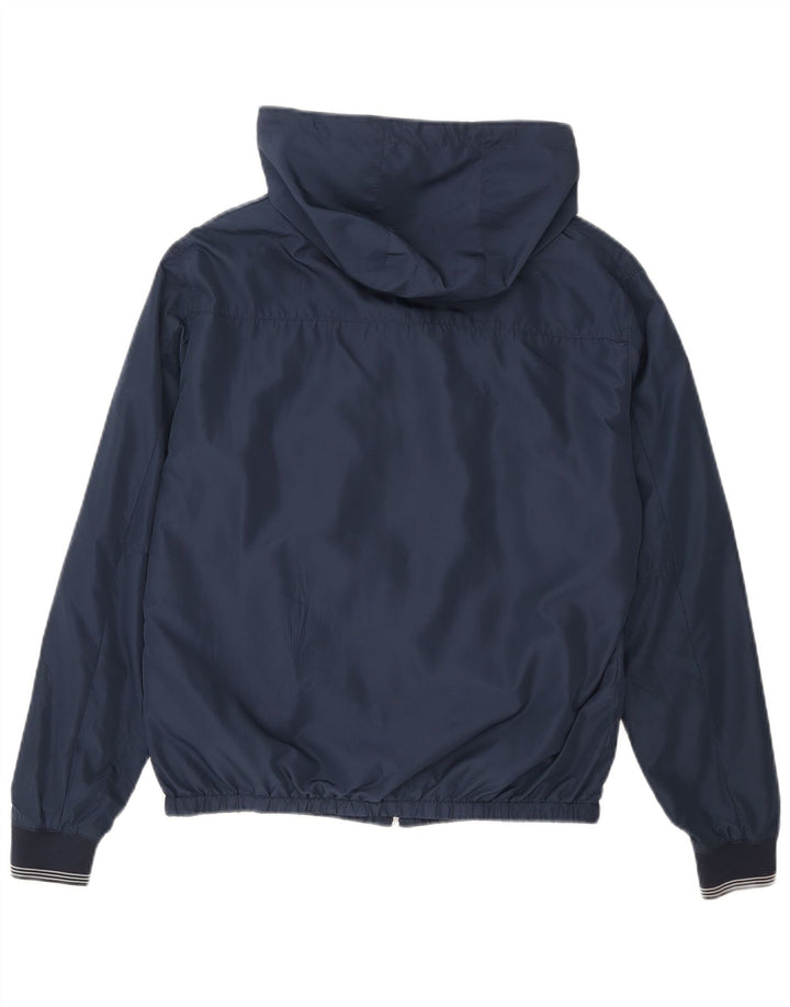 Zara Ανδρικό Bomber Jacket με κουκούλα UK 38 Medium Navy Blue Polyester