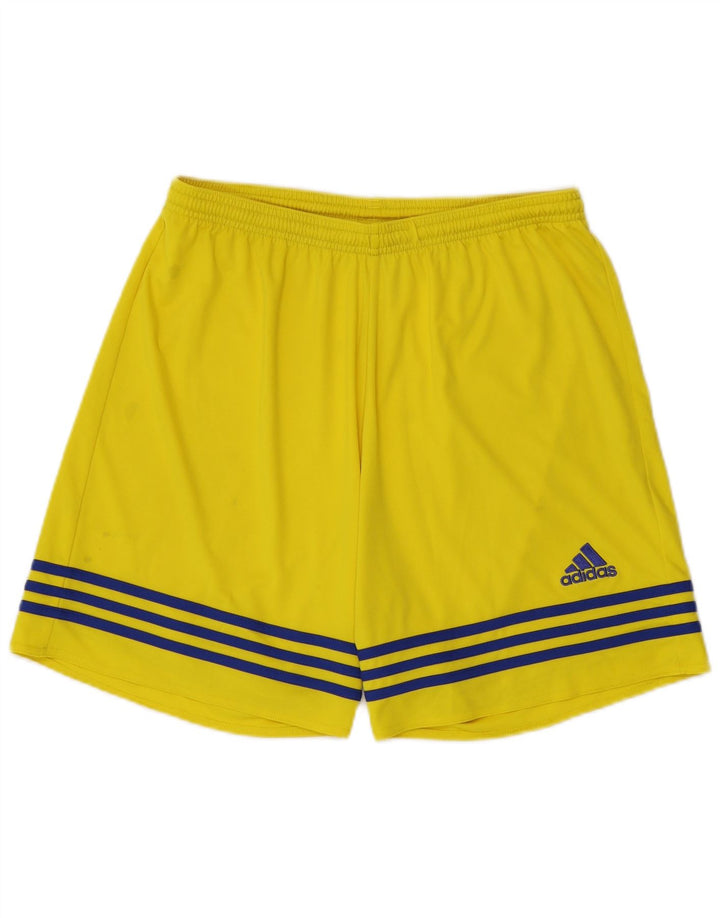 Ανδρικό σορτς Adidas Climalite με μεγάλο κίτρινο πολυεστέρα