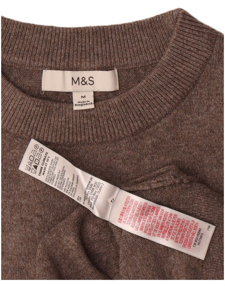 Marks & Spencer Γυναικείο πουλόβερ με λαιμόκοψη UK 14 μεσαίου γκρι πολυεστέρα
