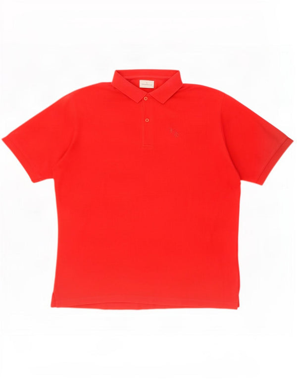 Trussardi Jeans Ανδρικό Πόλο Μπλουζάκι 2XL Κόκκινο βαμβακερό