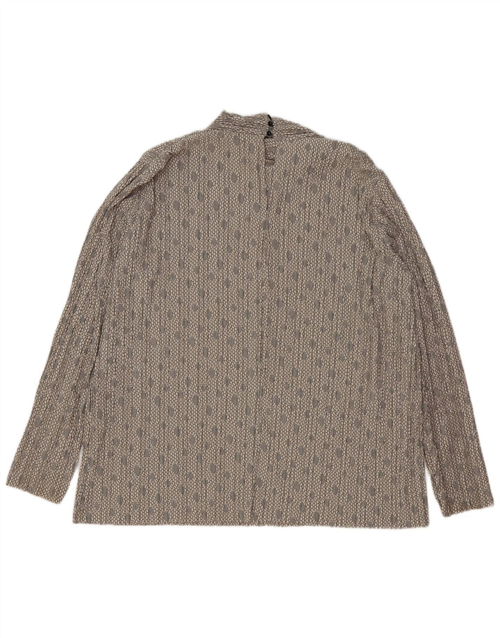 Γυναικεία Zara Oversized Μακρυμάνικη Μπλούζα Τοπ UK 14 Medium Grey Geometric