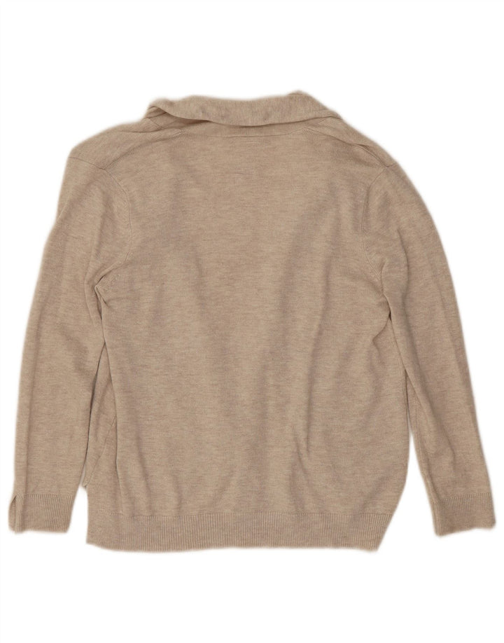 Zara Γυναικεία ανοιχτή ζακέτα UK 8 Small Beige Viscose