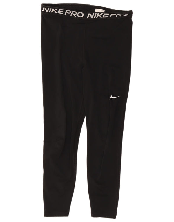 Γυναικεία γραφικά κολάν Nike Dri Fit Crop UK 14 Large Black Polyester