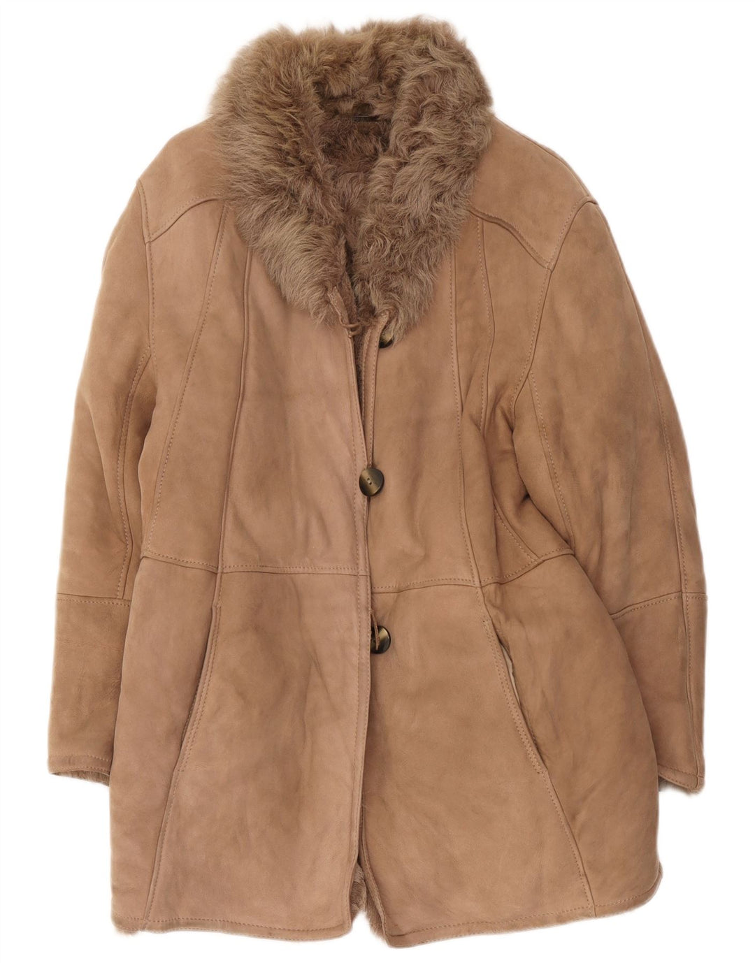 Vintage Γυναικείο Παλτό Shearling IT 44 Medium Beige