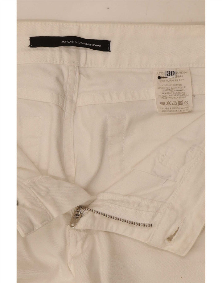 Atos Lombardini Γυναικεία Bootcut Jeans W30 L31 Λευκό βαμβακερό