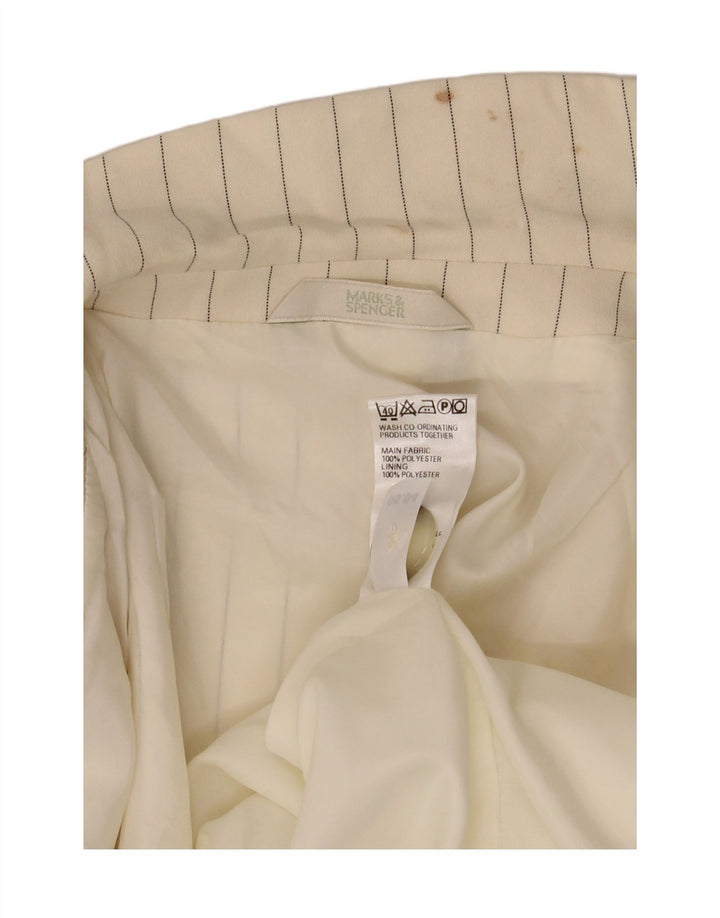Marks & Spencer Γυναικείο Μπουφάν Blazer UK 20 2XL White Pinstripe