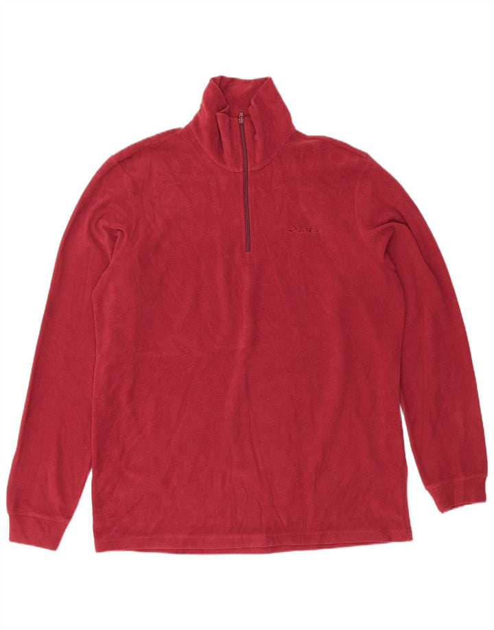Lotto Ανδρικό φερμουάρ Fleece Jumper Μεσαίου Κόκκινου Πολυεστέρα