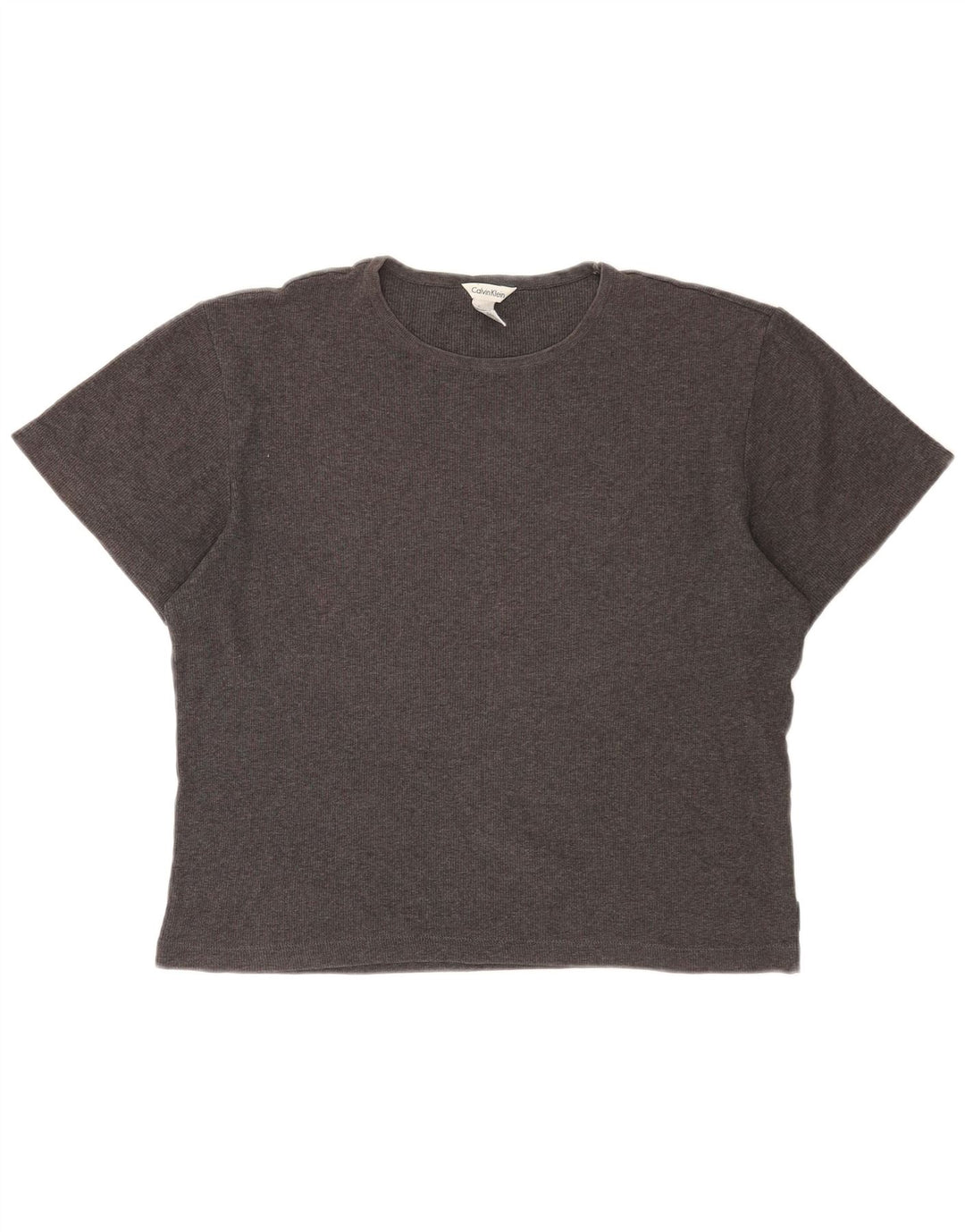 Γυναικείο T-Shirt CALVIN KLEIN Top UK 14 μεσαίο γκρι βαμβακερό