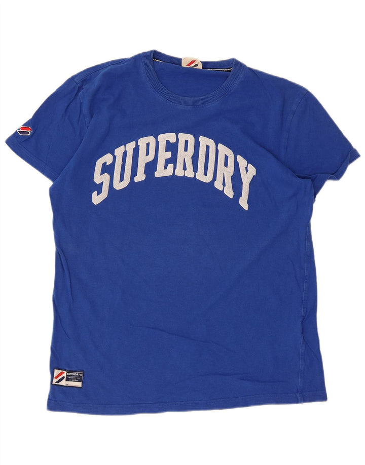 Ανδρικό γραφικό μπλουζάκι SUPERDRY Τοπ μεσαίου μπλε βαμβακερό