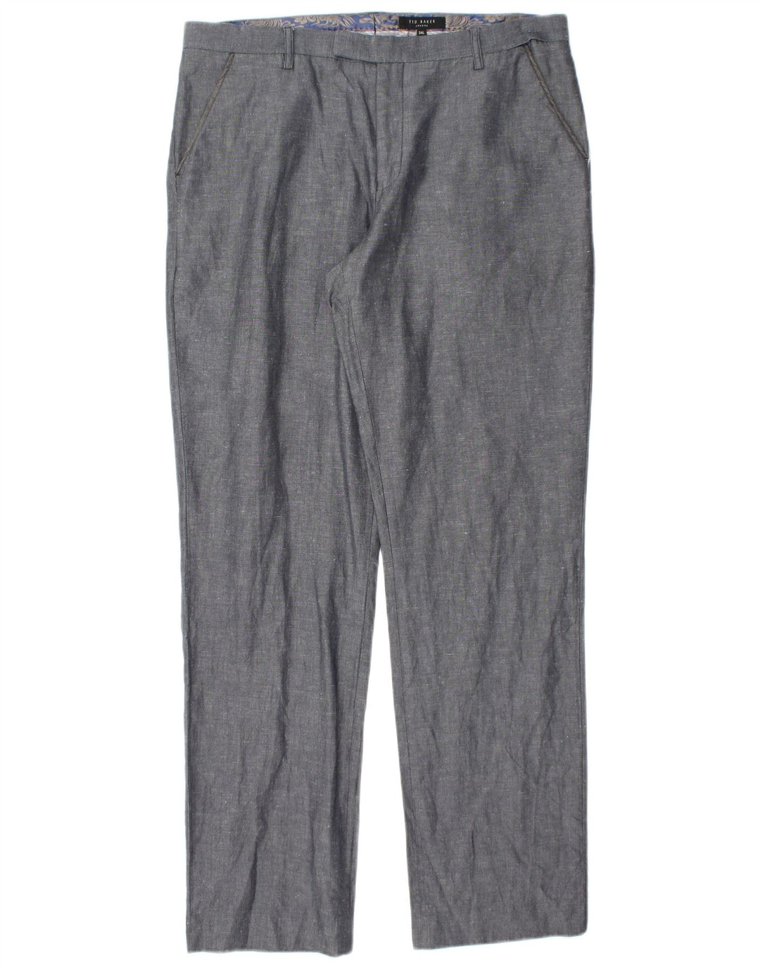 TED BAKER Ανδρικό ίσιο παντελόνι Chino W34 L32 Μπλε βαμβακερό