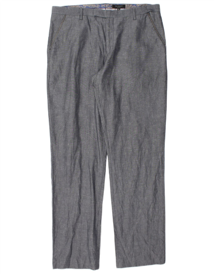 TED BAKER Ανδρικό ίσιο παντελόνι Chino W34 L32 Μπλε βαμβακερό