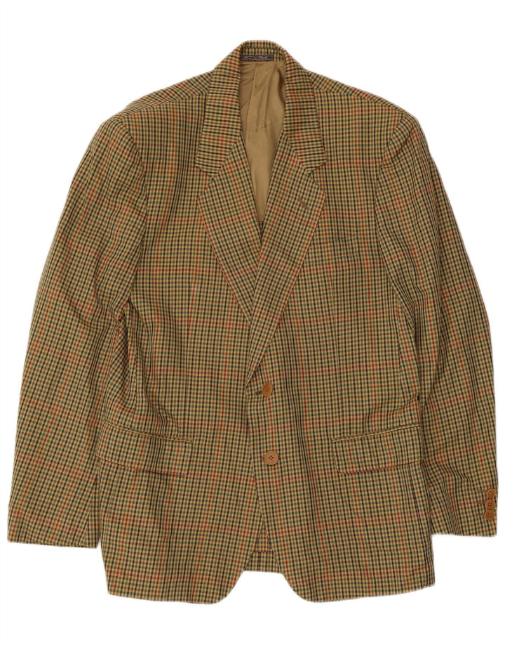 Monza Ανδρικό Μπουφάν Blazer με 2 Κουμπιά IT 48 Medium Khaki Gingham Cotton