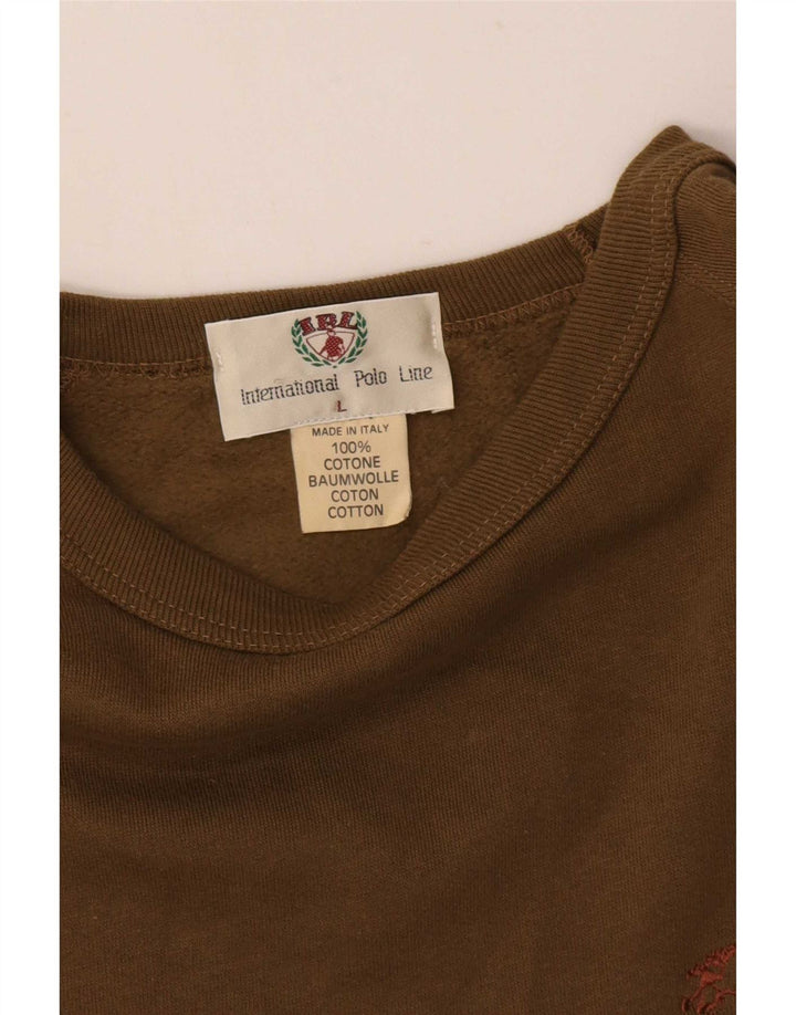 Vintage Ανδρικό Φούτερ Jumper Μεγάλο Καφέ Βαμβακερό