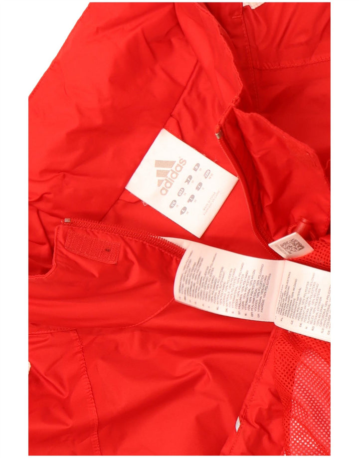Adidas Ανδρικό μπουφάν βροχής με κουκούλα UK 38 Medium Red Polyester