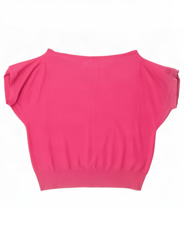 Marks & Spencer Γυναικεία μπλούζα με βλεφαρίδες Top UK 22 3XL Pink Viscose