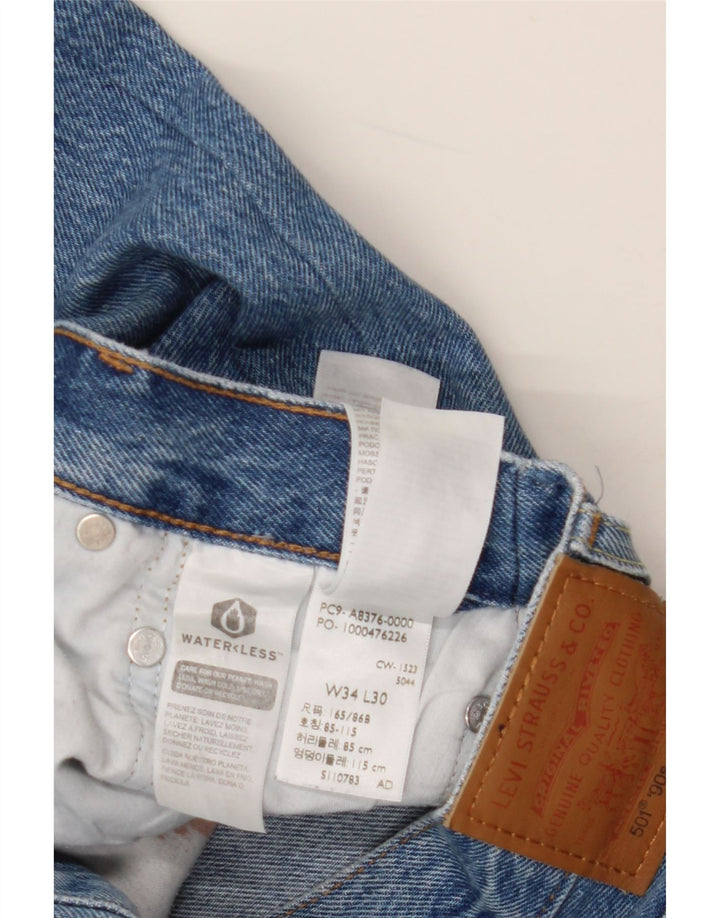 LEVI'S Ανδρικό τζιν 501 ίσιο W34 L28 Μπλε βαμβακερό