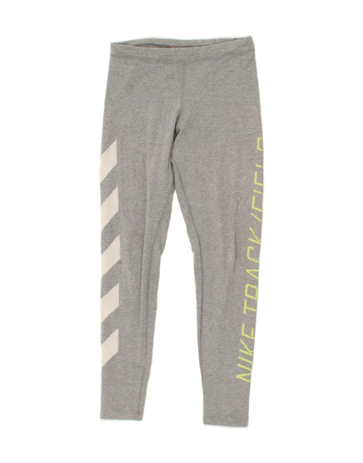 NIKE Womens Graphic Leggings UK 10 Small Grey Cotton Vintage Nike and Second-Hand Nike from Messina Hembry 