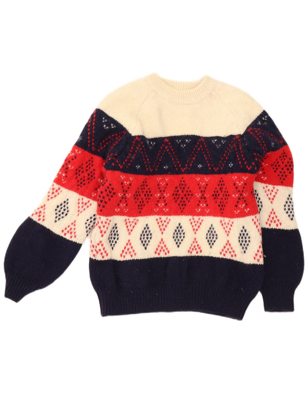 Πουλόβερ Benetton Girls Crew Neck Jumper 11-12 ετών Πολύχρωμο γεωμετρικό