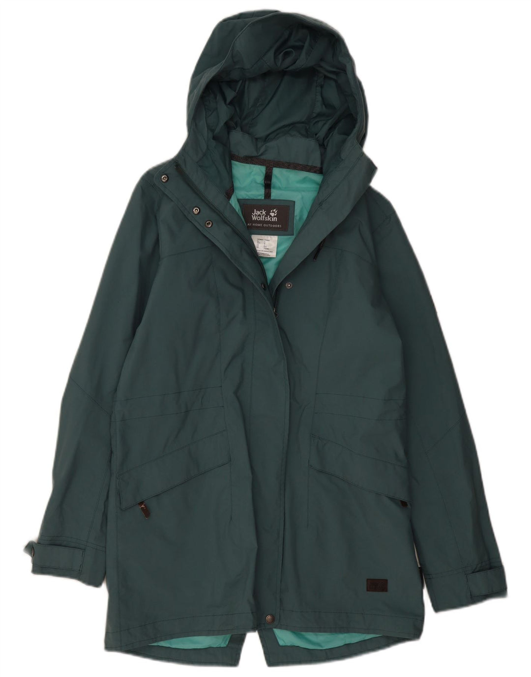 JACK WOLFSKIN Γυναικείο αδιάβροχο με κουκούλα UK 8/10 Μικρό Πράσινο Πολυαμίδιο
