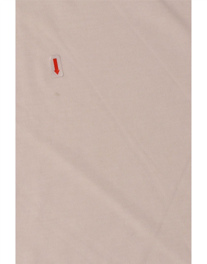 VINTAGE Mens Graphic Top Long Sleeve 2XL White Cotton