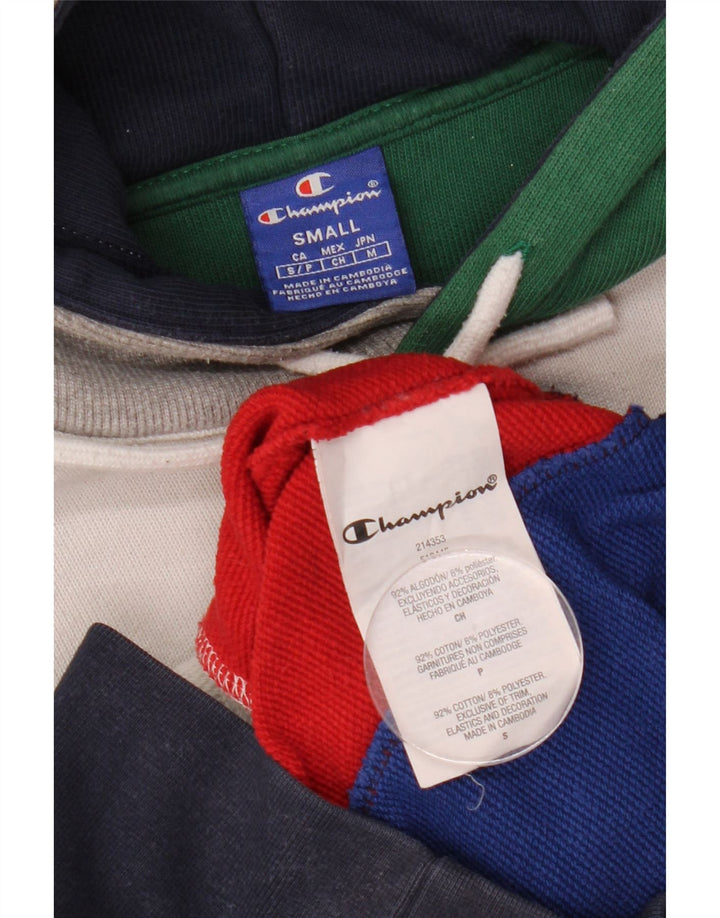 CHAMPION Ανδρικά γραφικά φούτερ με κουκούλα, μικρό πολύχρωμο βαμβακερό μπλοκ