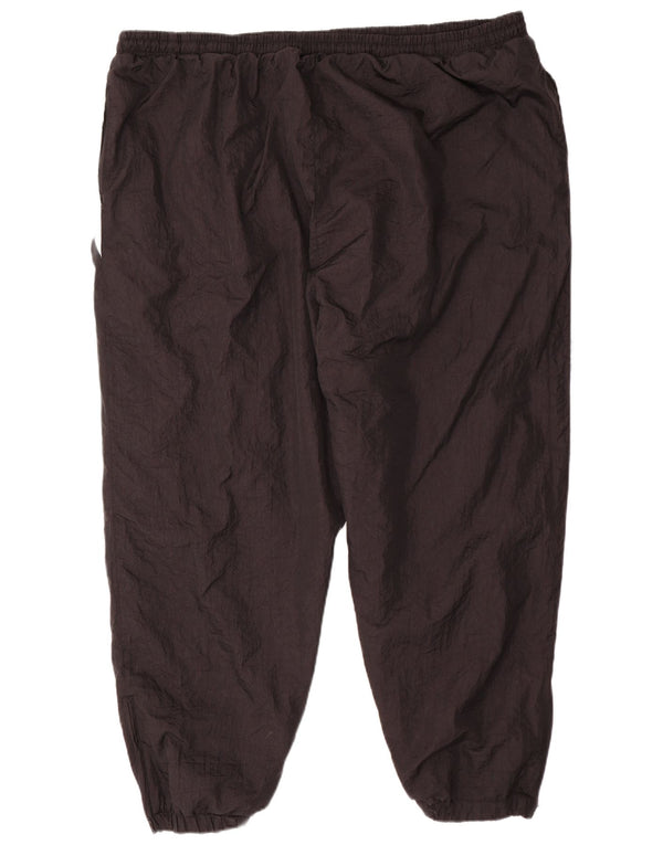Vintage γυναικεία αθλητική φόρμα παντελόνι Joggers UK 24 3XL Μαύρο Πολυαμίδιο